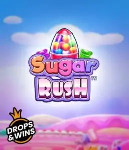 Dive into the colorful world of Sugar Rush by Pragmatic Play, showcasing a colorful candy dispenser on a fantastic background of candyland. This graphic captures the joy and thrill of the slot, adorned with bright candies and enticing typography. Perfect for candy lovers, delivering a delightful gaming experience. 