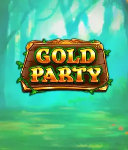 Enter the magical forest of Gold Party slot by Pragmatic Play, highlighting a rustically styled wooden sign engraved with golden letters. The backdrop of misty green forest which adds a touch of enchantment to the overall ambiance. Great for fans of nature-themed slots, promising a captivating escape. 